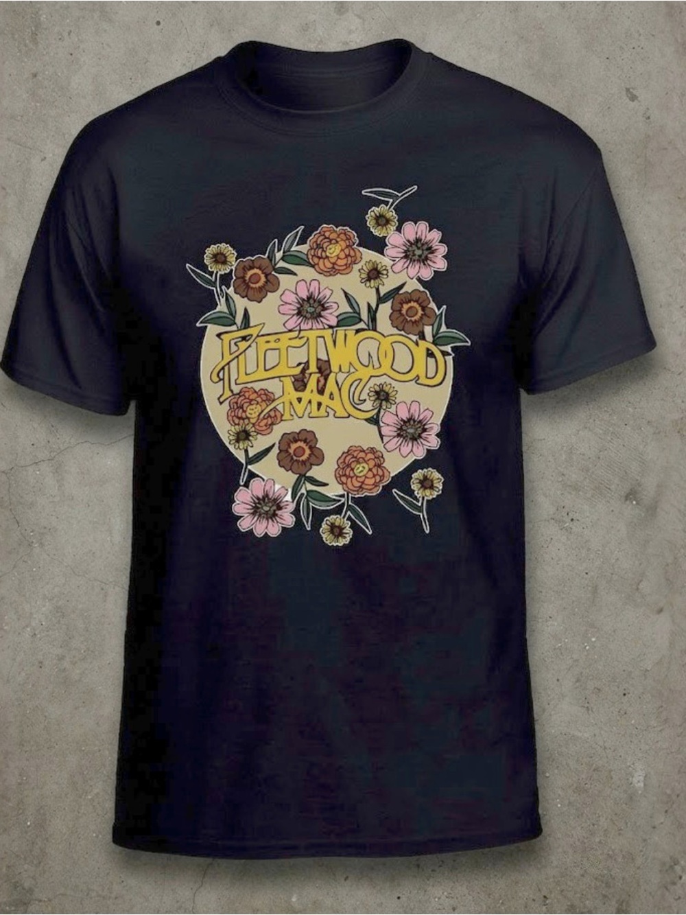 Fleetwood Mac Black Floral Logo Tee - Picture 2 of 2